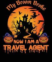 conception de t-shirt d'agent de voyage pour halloween vecteur