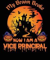 conception de t-shirt vice-principal pour halloween vecteur