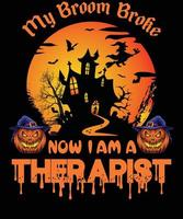 conception de t-shirt de thérapeute pour halloween vecteur