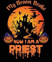 conception de t-shirt de prêtre pour halloween vecteur