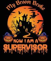 conception de t-shirt de superviseur pour halloween vecteur