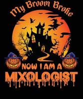 conception de t-shirt mixologue pour halloween vecteur