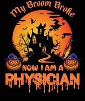 conception de t-shirt médecin pour halloween vecteur