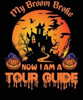 conception de t-shirt de guide touristique pour halloween vecteur