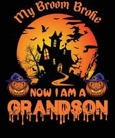 conception de t-shirt petit-fils pour halloween vecteur