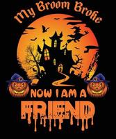 conception de t-shirt ami pour halloween vecteur