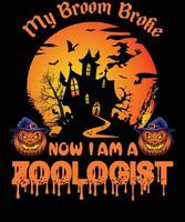 conception de t-shirt zoologiste pour halloween vecteur