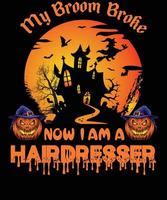 conception de t-shirt de coiffeur pour halloween vecteur