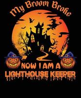 conception de t-shirt de gardien de phare pour halloween vecteur