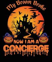 conception de t-shirt de concierge pour halloween vecteur