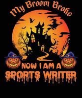 conception de t-shirt d'écrivain sportif pour halloween vecteur