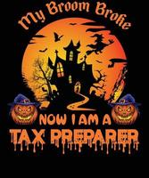 conception de t-shirt de préparateur d'impôts pour halloween vecteur