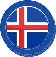 vecteur de drapeau d'islande dessiné à la main, vecteur de couronne islandaise dessiné à la main