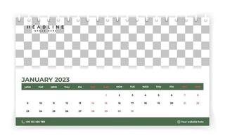 calendrier de bureau de mise en page simple vecteur 2023 ans