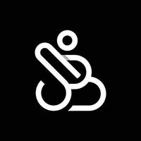 lettre b ligne humaine logo simple vecteur
