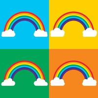 fond de clipart nuage arc-en-ciel vecteur