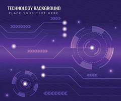 technologie future de carte de circuit imprimé binaire, fond de concept de cybersécurité mondiale hud violet, vecteur