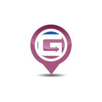 lettre initiale g gps carte pointeur navigation technologie logo vecteur logo illustraion