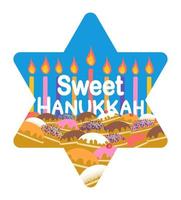 illustration de vecteur de carte de célébration de hanukkah douce isolée sur fond blanc
