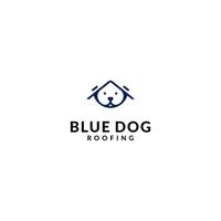 création de logo de toiture pour animaux de compagnie de maison de chien vecteur