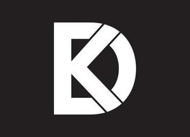 lettres alpabet monogramme logo kd vecteur
