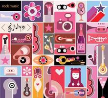 illustration vectorielle de concert pop art collage vecteur