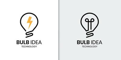 idée de logo de lampe ampoule pour la technologie, la création, l'innovation, la création de logo énergétique vecteur