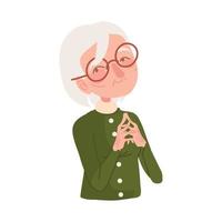 grand-mère mignonne avec des lunettes vecteur