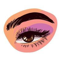 maquillage des yeux féminins, isolé vecteur