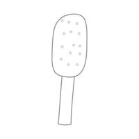 popsicle de crème glacée sur un bâton dans le style d'un doodle. images vectorielles isolées pour la conception de menus de café vecteur