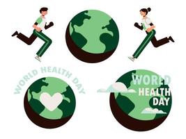 icônes de la journée mondiale de la santé vecteur