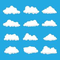 collection d'icônes de dessin animé de nuage vecteur