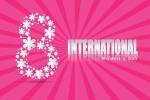 8 mars. papier de carte de voeux de la journée internationale de la femme coupé pour votre conception. illustration vectorielle vecteur