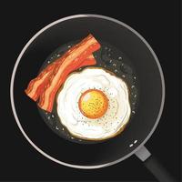 oeufs au plat pour le petit déjeuner vecteur