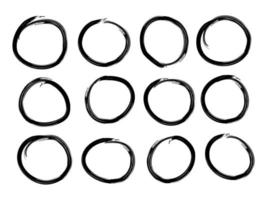 marqueur de cercle dessiné à la main dans un style doodle vecteur