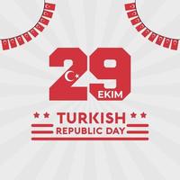 29 octobre jour de la dinde 29 ekim jour de la république turque vecteur