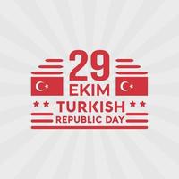 29 octobre jour de la dinde 29 ekim jour de la république turque vecteur