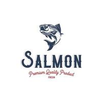 modèle de conception de logo de restaurant de saumon vecteur