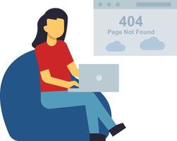 la page Web a une erreur 404. vecteur