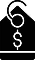 icône de glyphe d'étiquette de prix vecteur