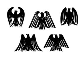 silhouettes d'aigles vecteur
