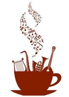 tasse de thé ou de café musicale vecteur