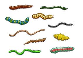 vers, limaces et chenilles vecteur