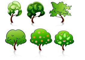 icônes isolées d'arbres vecteur