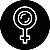 icône de glyphe de symbole de sexe féminin vecteur