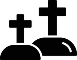 icône de glyphe de cimetière vecteur