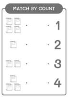 match par nombre de cahier, jeu pour enfants. illustration vectorielle, feuille de calcul imprimable vecteur