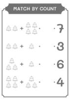 match au compte de cloche, jeu pour enfants. illustration vectorielle, feuille de calcul imprimable vecteur