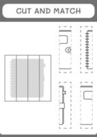 couper et assortir des parties de cahier, jeu pour enfants. illustration vectorielle, feuille de calcul imprimable vecteur