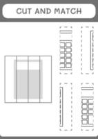 couper et assortir des parties de la calculatrice, jeu pour enfants. illustration vectorielle, feuille de calcul imprimable vecteur